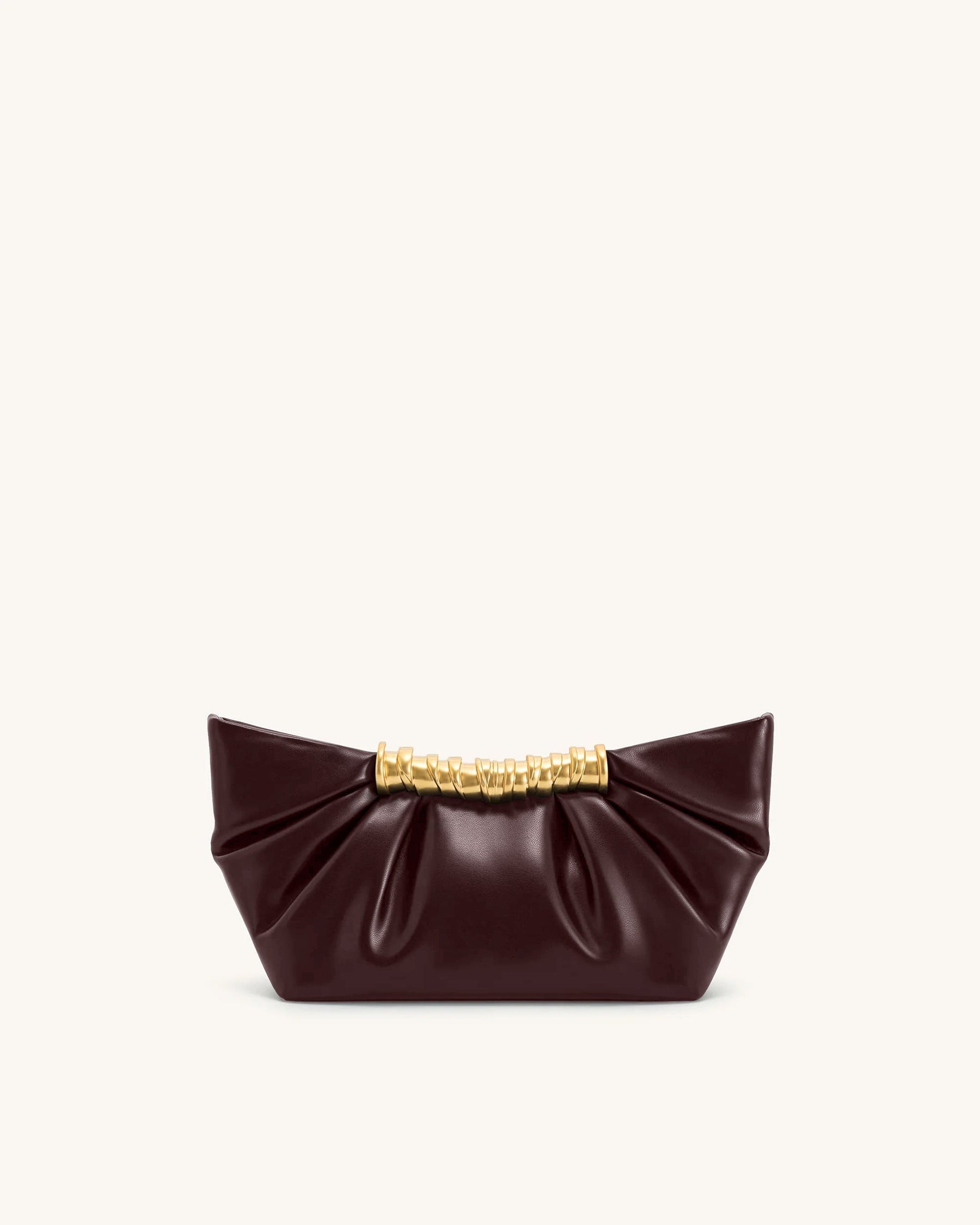 Leia Pleated Clutch - Deep Burgundy