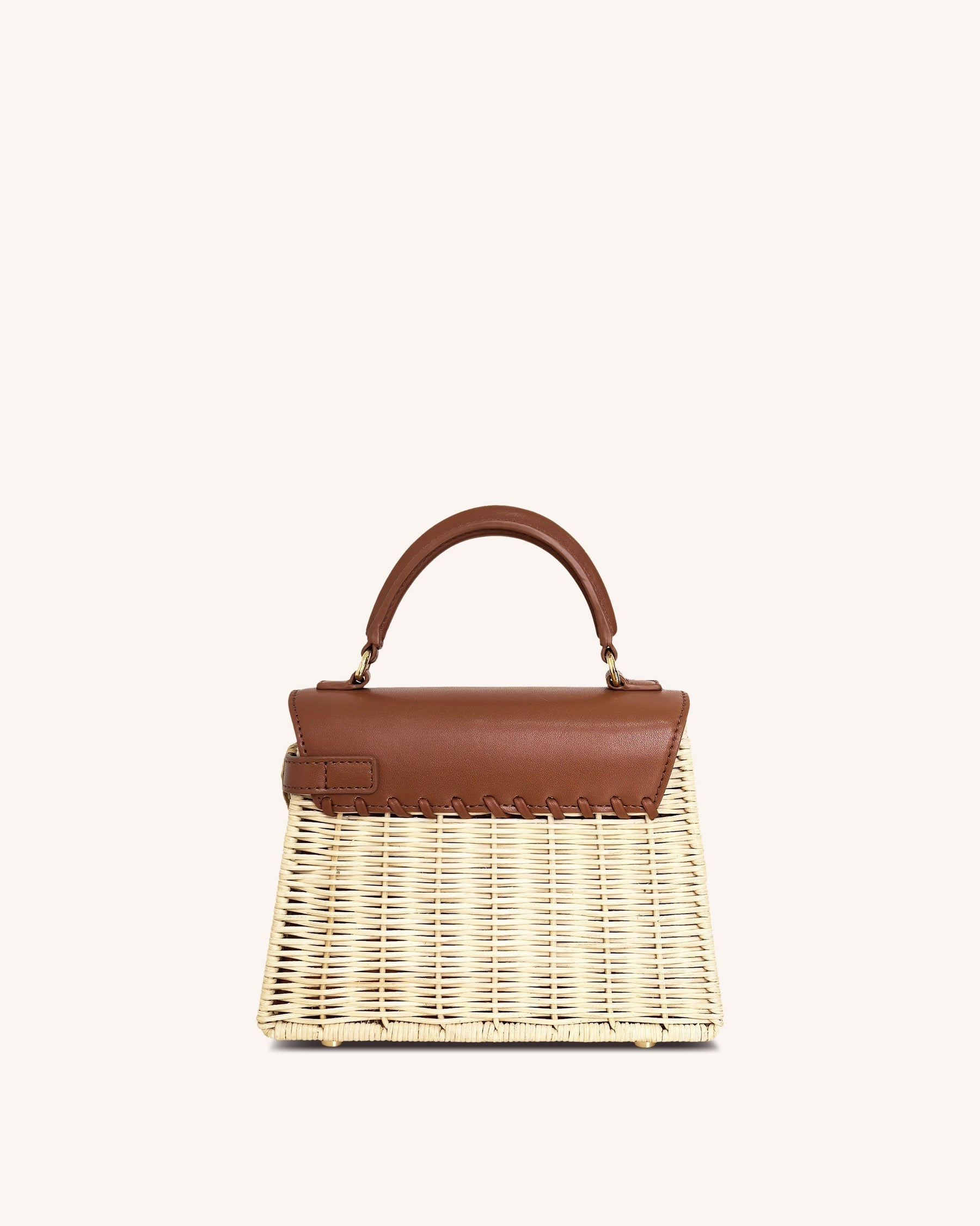 Elise Natural Rattan Weaving Handbag - Brown Rattan