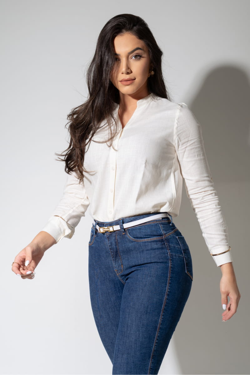Calça Ultra Modeladora Skinny Cós Alto Com Cinto CH114