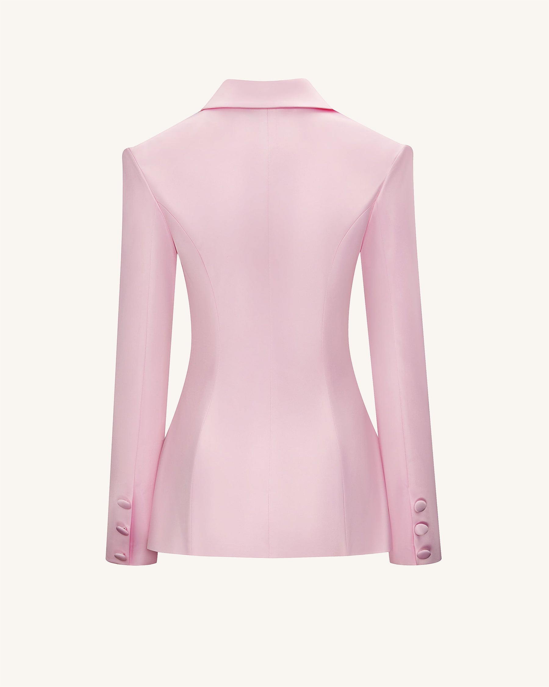 Lily Satin Double-Breasted Blazer Suit - Pink
