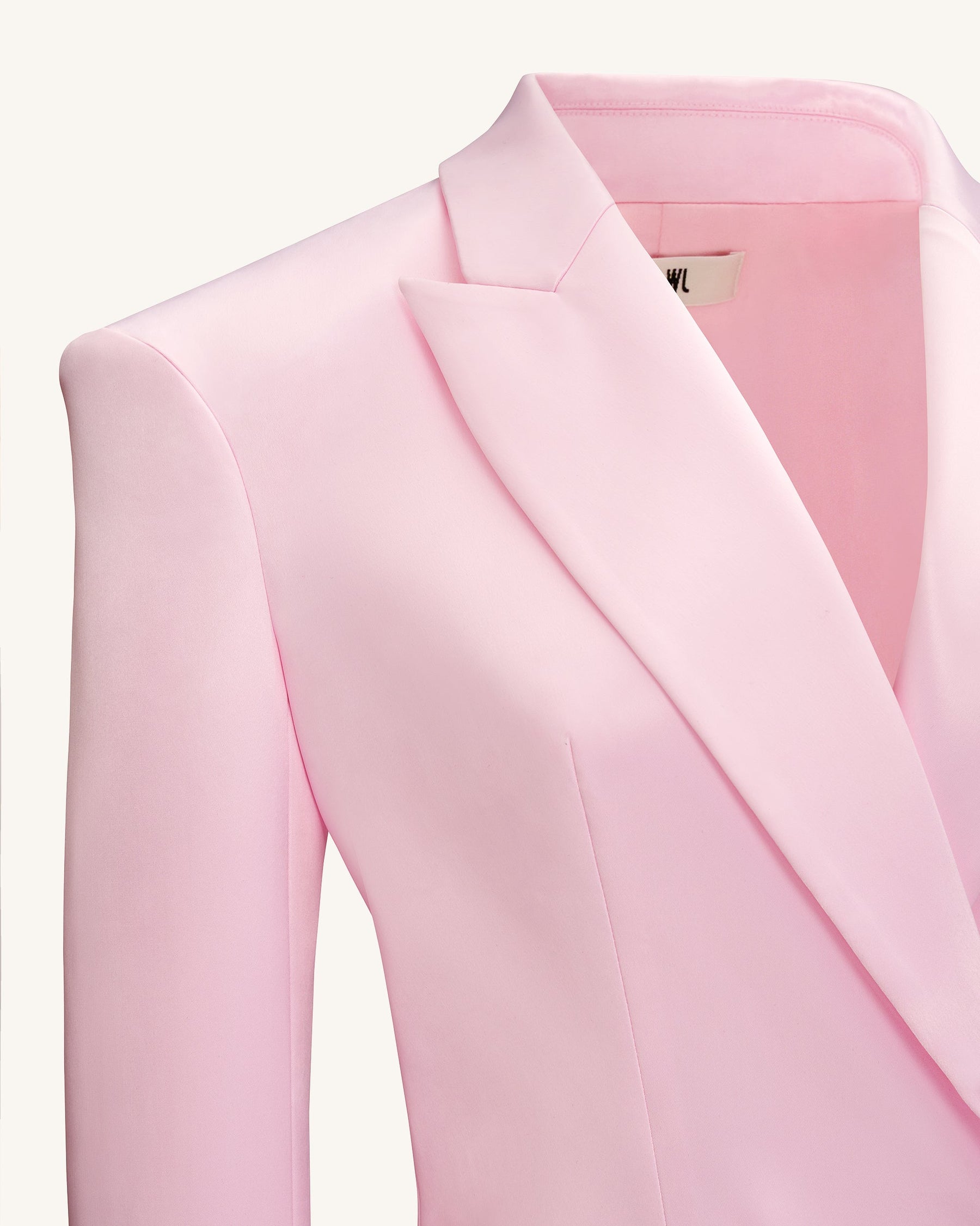 Lily Satin Double-Breasted Blazer Suit - Pink