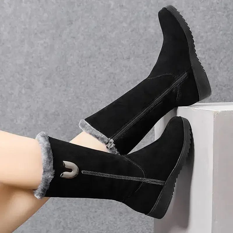Bota de Pele Alta Chelsea