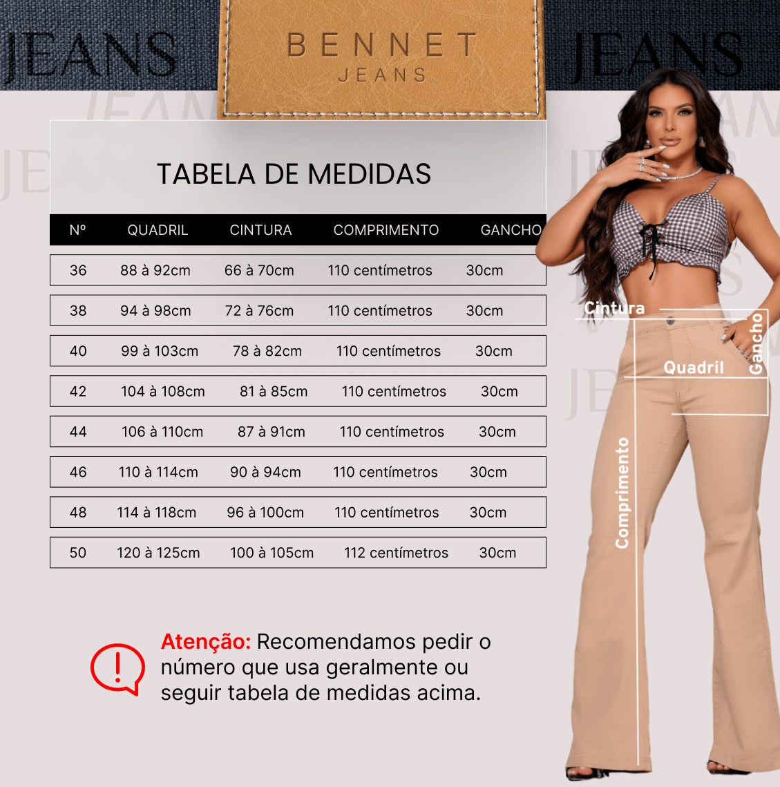 Calça Jeans Flare Bege Cintura Alta