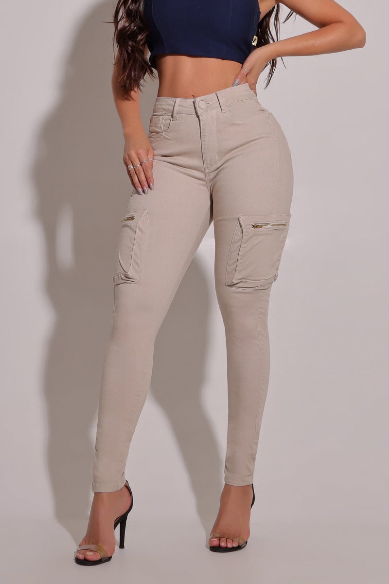 Calça Jeans Modeladora Cargo Apaixonante - CH88 KIT Promoção Surreal na Tinder Jeans!  👖 Compre 1 e leve 2!
