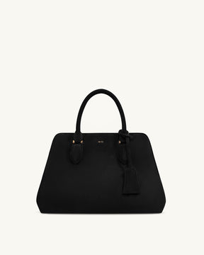 Lara Faux Suede Tote Bag - Black