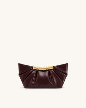 Leia Pleated Clutch - Deep Burgundy