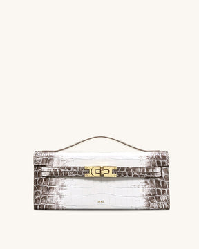 Bria Structured Top Handle Bag - White Croc
