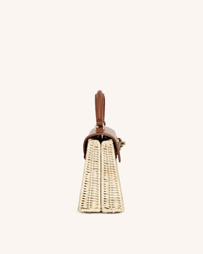 Elise Natural Rattan Weaving  Handbag - Brown Rattan
