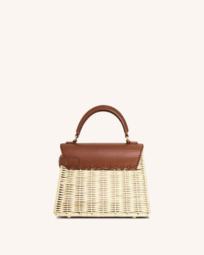 Elise Natural Rattan Weaving  Handbag - Brown Rattan