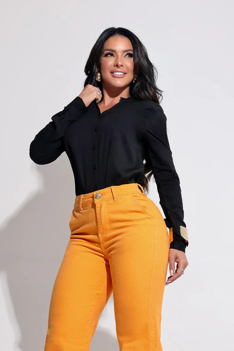 Camisa Feminina Térmica Preta - CH406