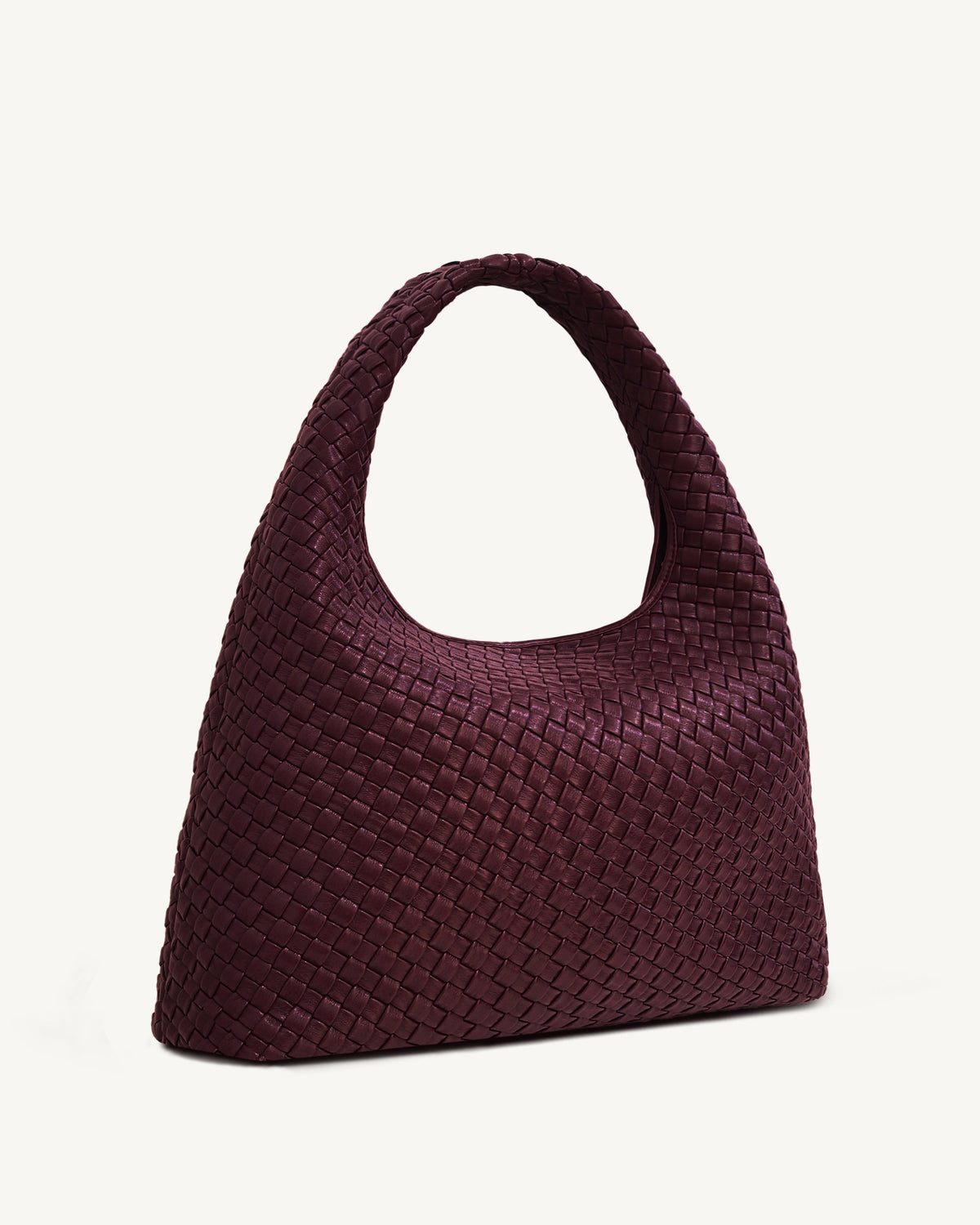 Laura Woven Shoulder Bag - Deep Burgundy