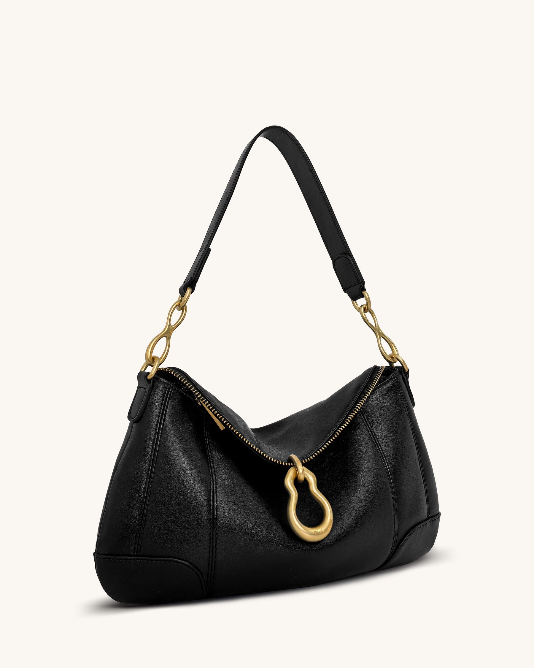 Jayla Charm Shoulder Bag - Black