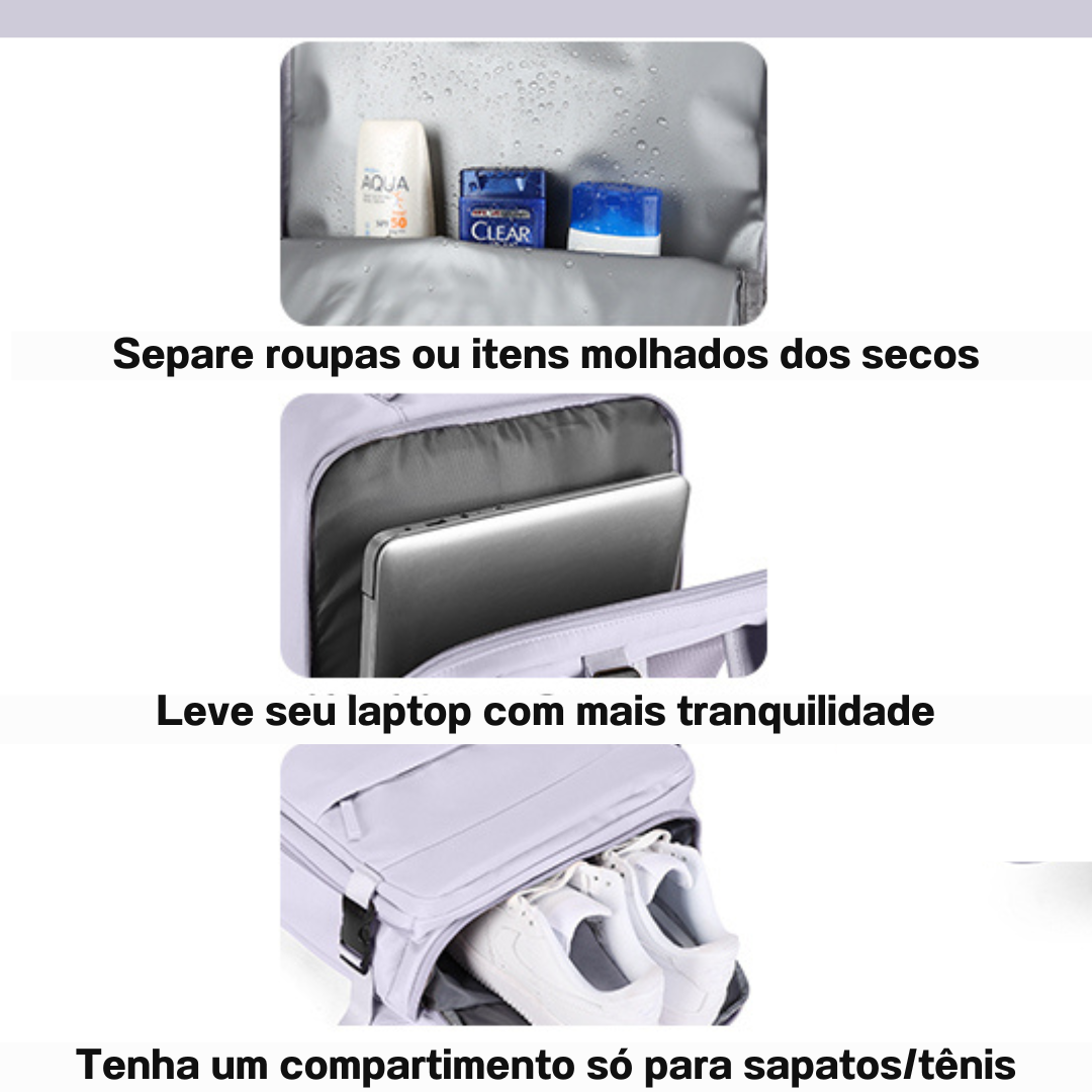 TravelBag Mix - Mochila multifuncional com carregamento USB (aprovada para voo)