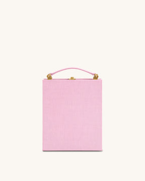 Taya Tabby Cat Pattern Book Shape Clutch Bag - Pink