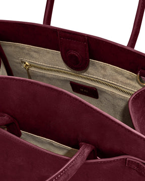 Saige Faux Suede Tote Bag - Burgundy