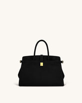 Saige Faux Suede Tote Bag - Black