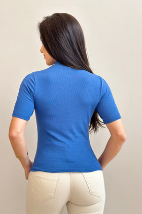 Blusa Fio Tecnológico Resistência ao Pilling Azul Royal - CH621