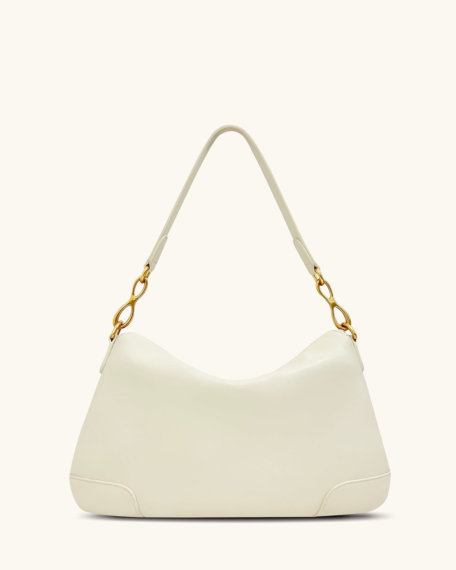 Jayla Metal Pendant Embellished Shoulder Bag - White