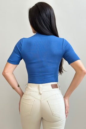 Blusa Fio Tecnológico Resistência ao Pilling Azul Royal - CH621