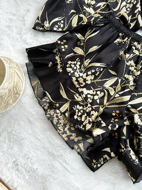 Pijama FlowerLux Preto