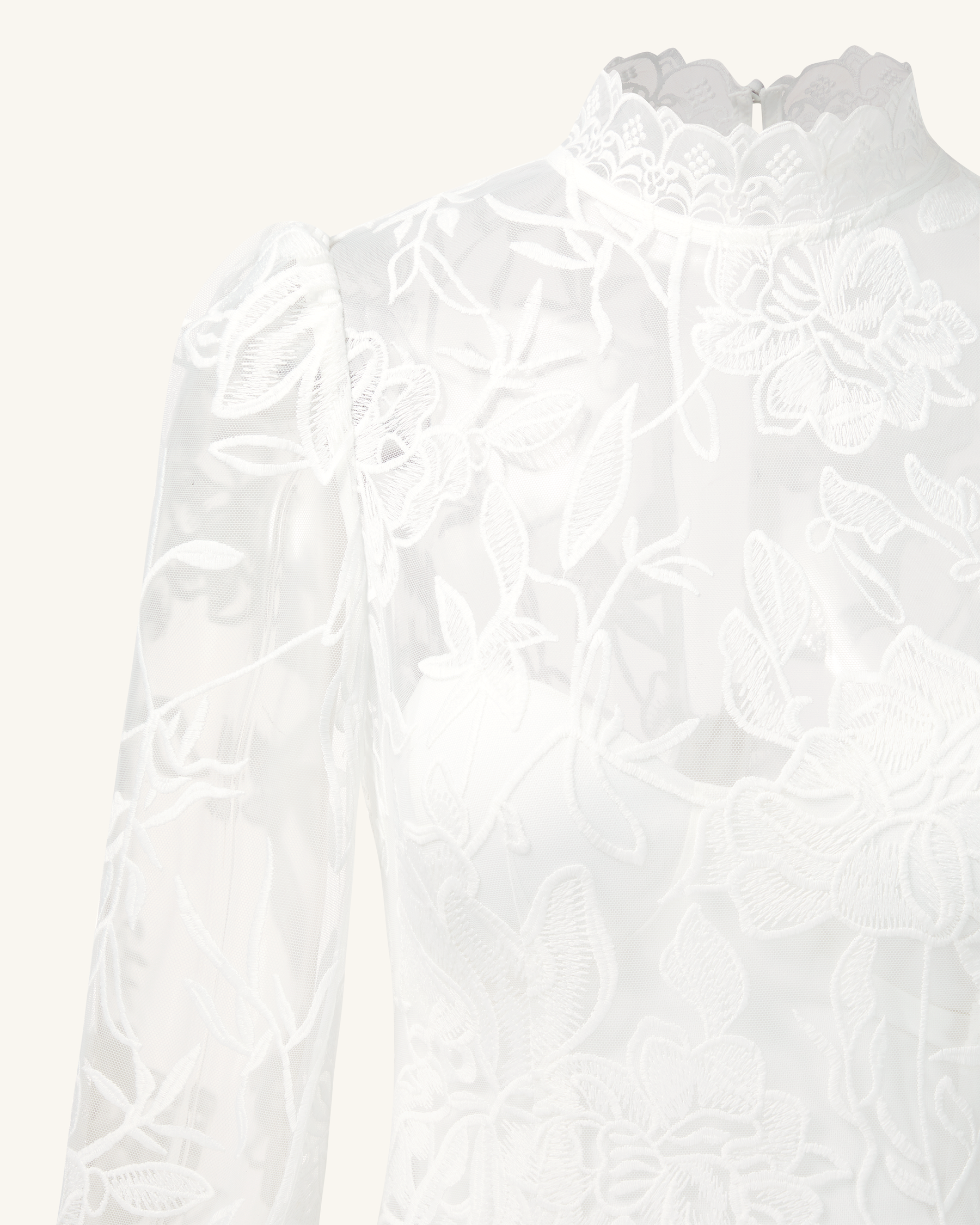 Elegant Lace Midi Dress - White