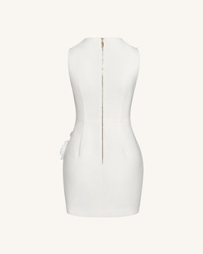 Blooming Beauty Evening Dress - White