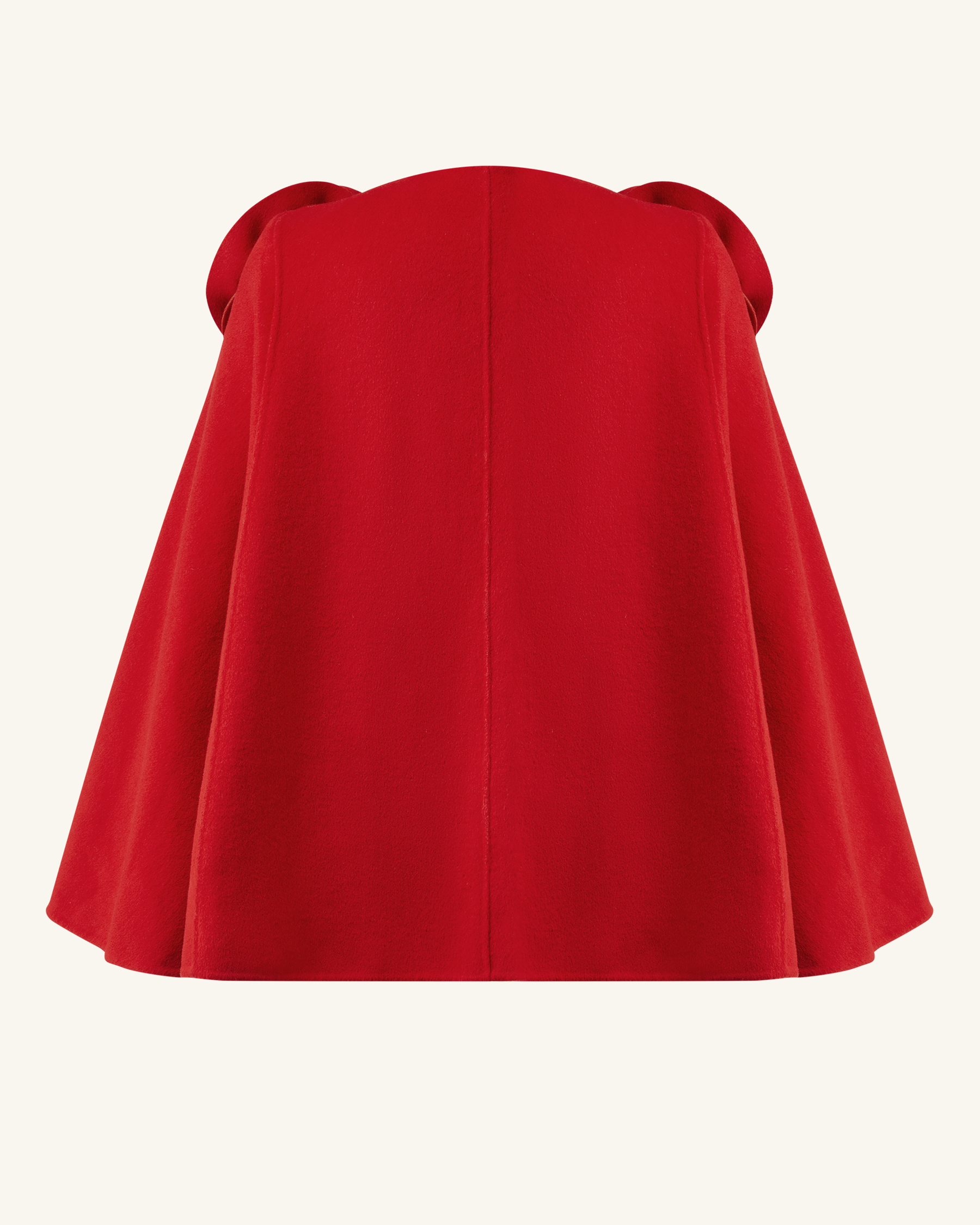 Clara Floral Applique Cape Coat - Red