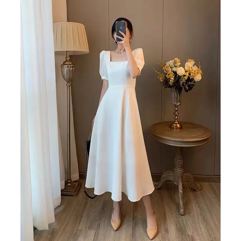 Vestido gola quadrada Alexa