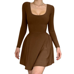 vestido slim de manga comprida Lilly
