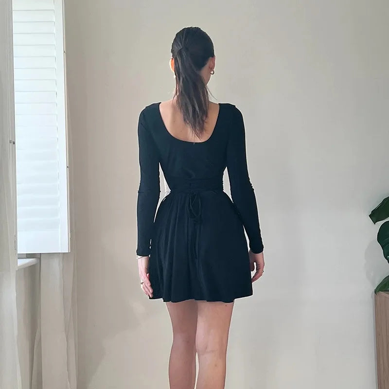vestido slim de manga comprida Lilly