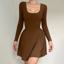 vestido slim de manga comprida Lilly