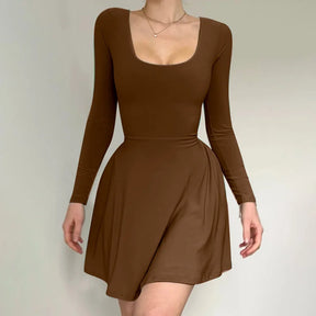 vestido slim de manga comprida Lilly