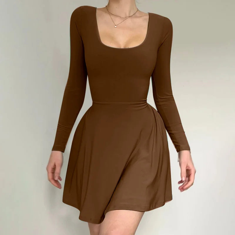 vestido slim de manga comprida Lilly
