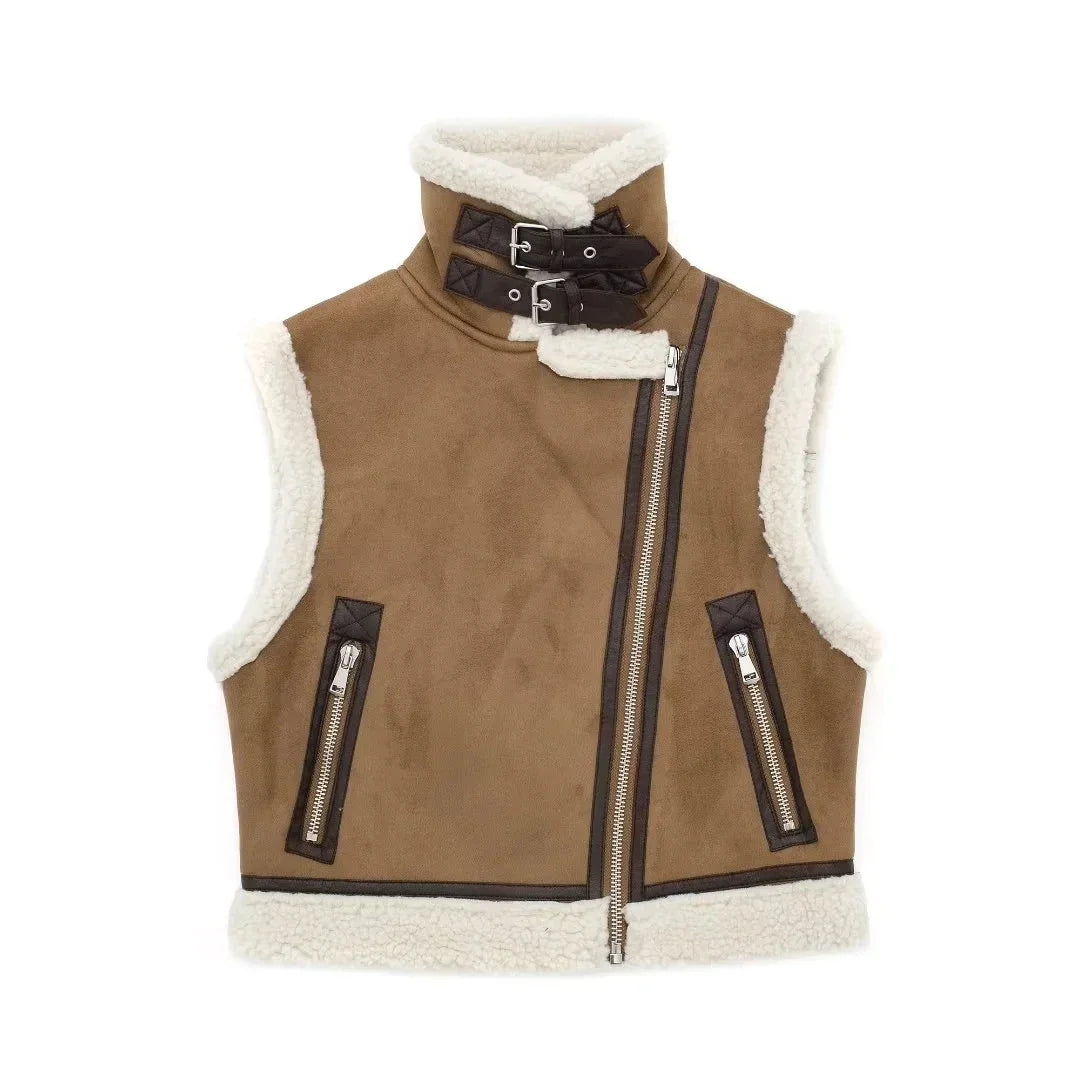 Jaqueta de Couro Sintético Lambswool