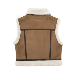 Jaqueta de Couro Sintético Lambswool