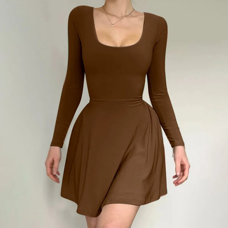vestido slim de manga comprida Lilly