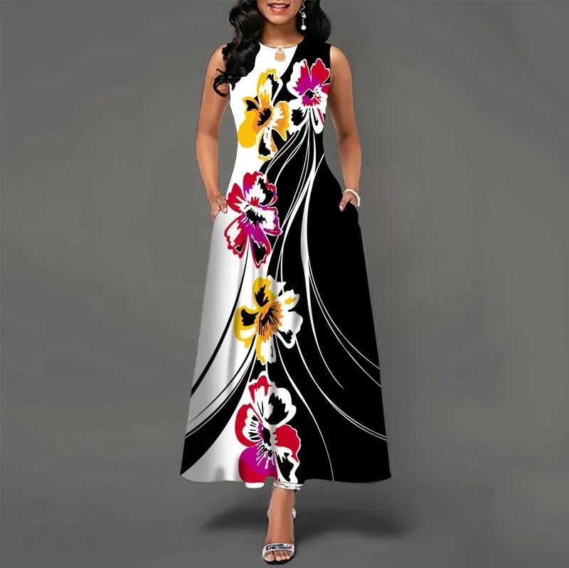 Vestido longo retrô Daniela