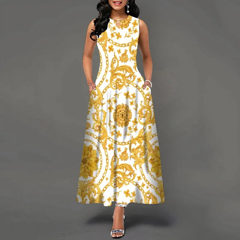 Vestido longo retrô Daniela