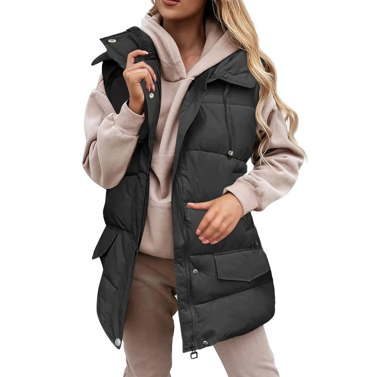 Colete Puffer com Capuz Briella