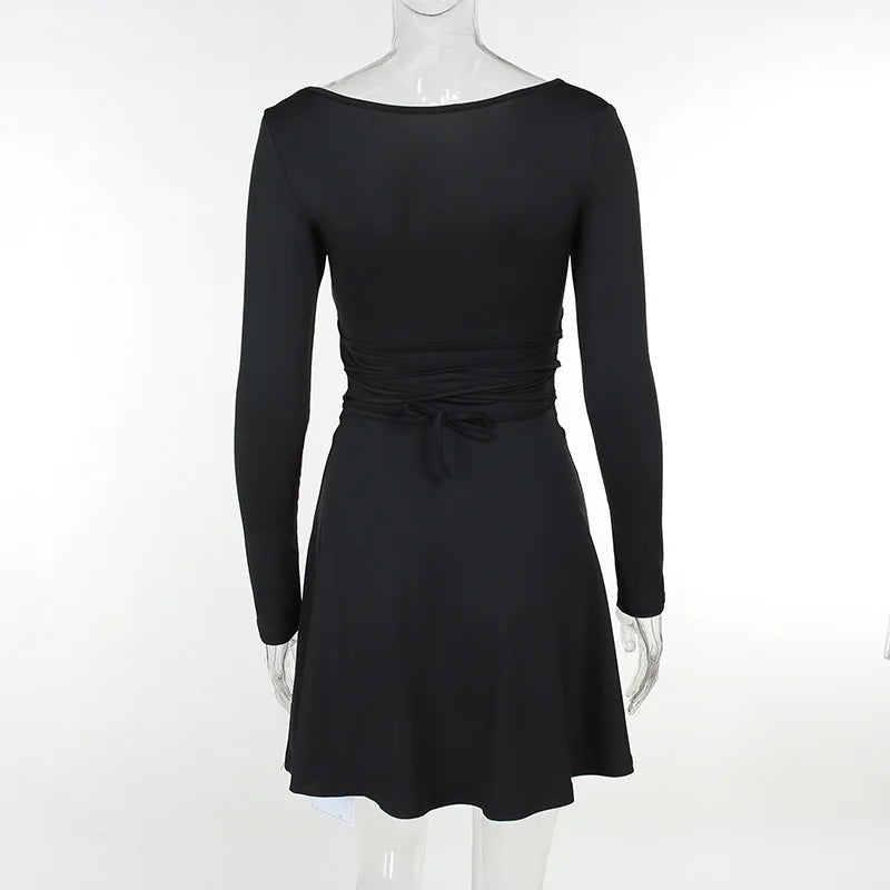 vestido slim de manga comprida Lilly