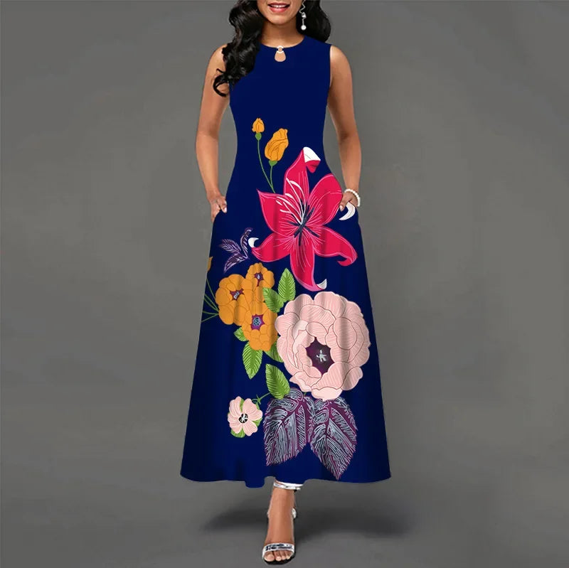 Vestido longo retrô Daniela
