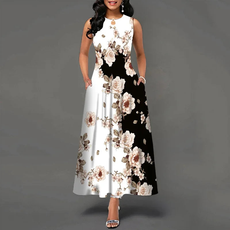 Vestido longo retrô Daniela