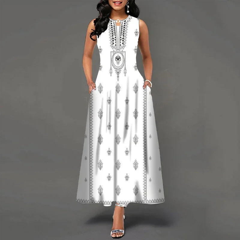 Vestido longo retrô Daniela