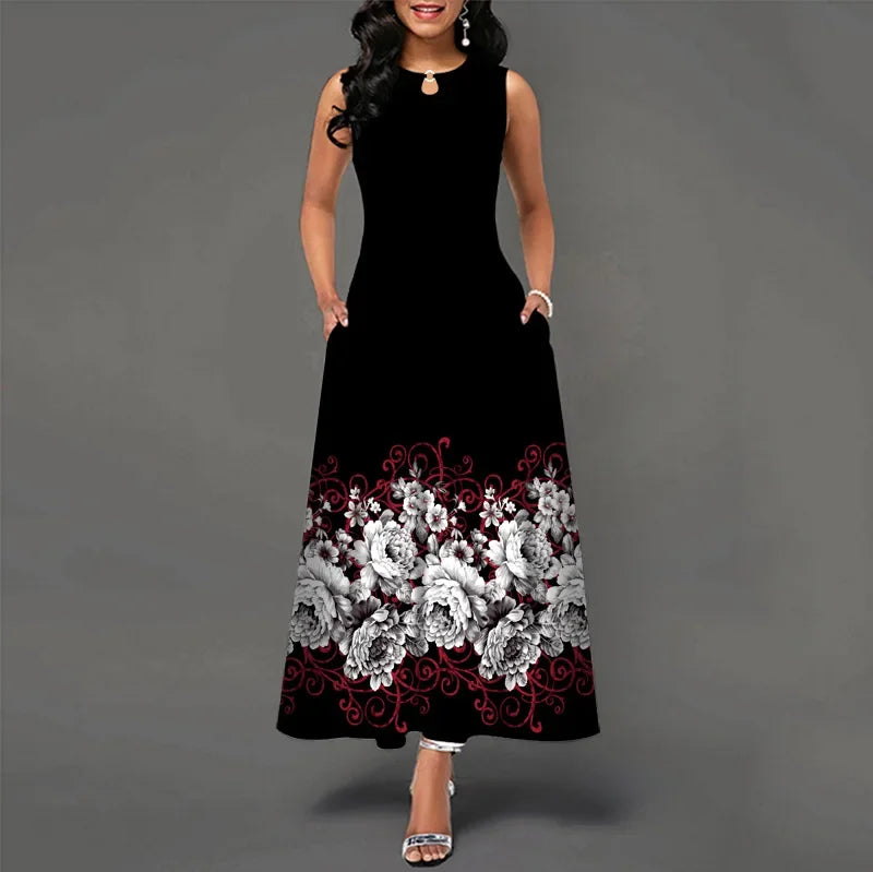 Vestido longo retrô Daniela