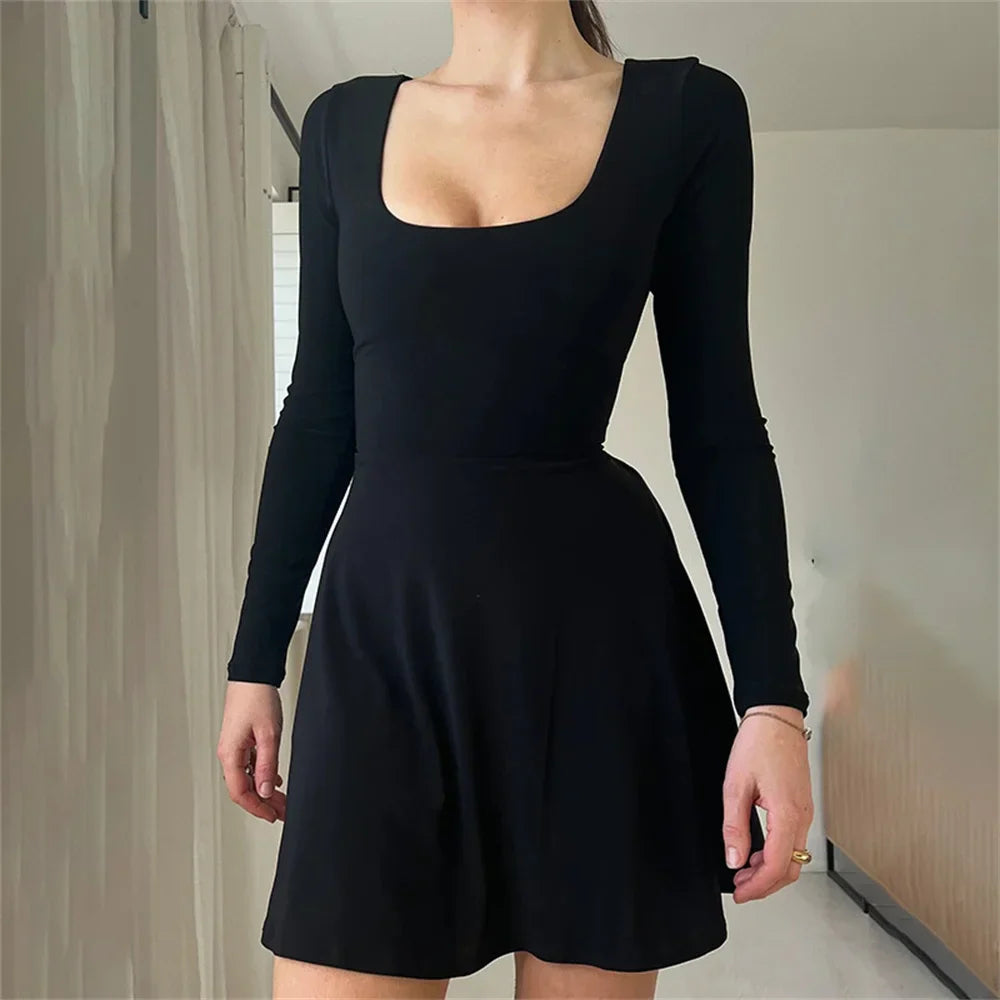 vestido slim de manga comprida Lilly