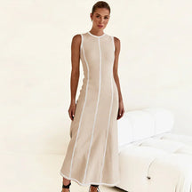 Vestido Midi de Malha Sem Mangas Eleganza