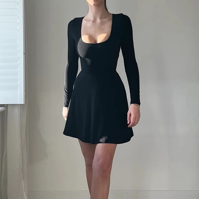 vestido slim de manga comprida Lilly