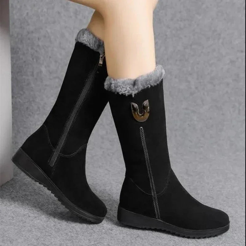Bota de Pele Alta Chelsea
