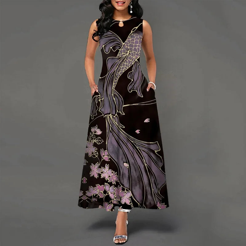 Vestido longo retrô Daniela