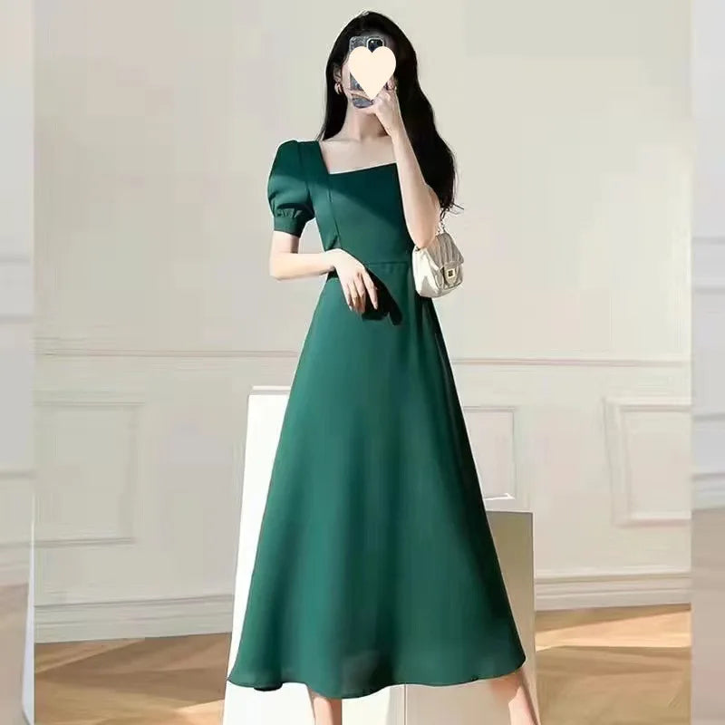 Vestido gola quadrada Alexa